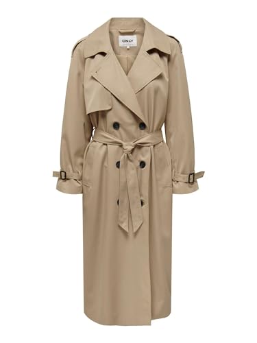 ONLY Onlchloe Double B. Otw Noos-Gabardina Chaqueta, Tannin, S para Mujer