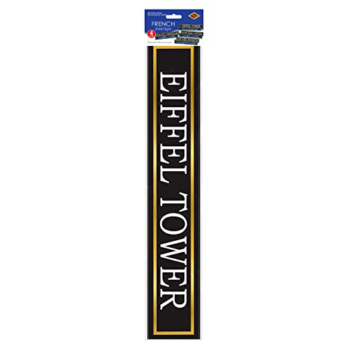 Beistle French Street Signs Cutouts, 4 By 24-Inch, Multicolored #TOP4