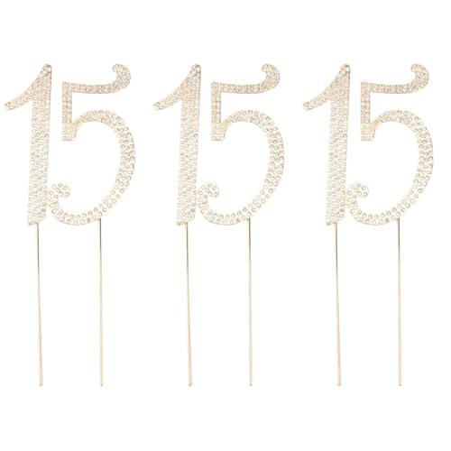 Decoraciones de 15 aniversario VICASKY de cristal con 3 piezas para banquetes