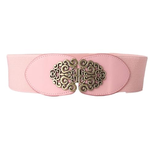 Women's Versatile Belt With Retro Carved Buckle Wide Waist Closure Women's Accessories Decorative Belt