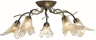 Lily 5 Light Semi Flush Light Finish: Antique Brass