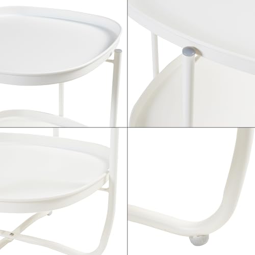 Table d'appoint extérieur blanche en.casa pour optimiser l'espace balcon - 8