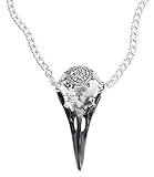 raven gothic clothing uk  Alchemy Gothic Volvan Raven Skull Unisex Halskette silberfarben