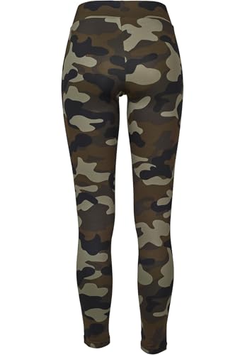 Urban Classics Women's Camouflage Tech Mesh Leggings Comfortable Sport Pants, Stretchy Workout Trousers with Military Print and Mesh Inserts, Regular Skinny Fitwoodcamo/blk M - Image 6