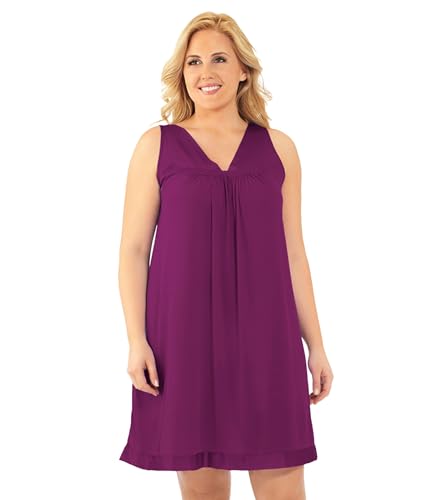 Image of Exquisite Form Women's 30107 Nylon Tricot Sleeveless Short Knee Length Nightgown