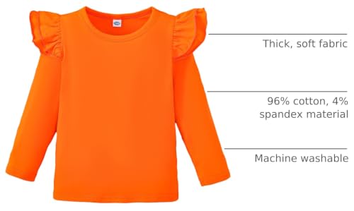 Image of Magic Park 1-14Y Toddler Ruffle T Shirt Girls Solid Color Blouse Kids Girl Short Long Sleeve Tops Casual Tee