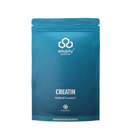 edubily nutrition® Creatin Monohydrat Pulver • Markenrohstoff von Creavitalis® aus Deutschland • Ohne Zusätze • Vegan • 250 g