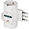 VIMAR RI.00315.B Adattatore elettrico multiplo sfalsato verticale, 3 prese universali con protezione bambini SICURY, spina (grande) standard italiano tipo S17 2P+T 16 A