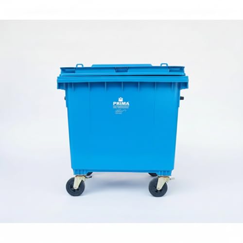 Image of Prima Big Plastic Wheeled Dustbin with Lid 660 Litre Blue