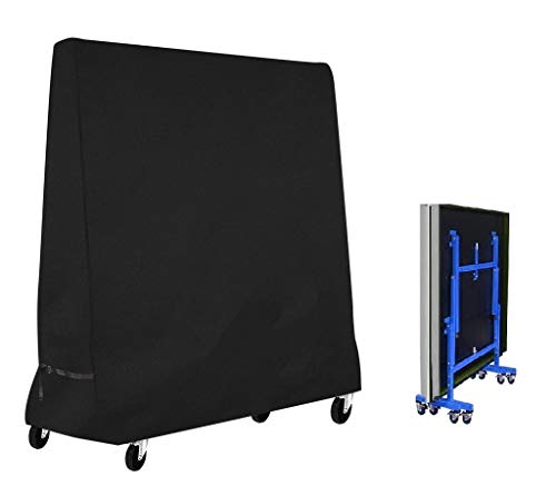 Mutsitaz Funda Protectora para Mesa de Ping-Pong Impermeable Resistente al Polvo Anti-UV Protección 420D Oxford 165x70x185cm Negro