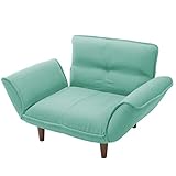 セルタン 日本製 カウチソファー 和楽の極 1人掛け ポケットコイル エメラルド 背部肘部14段階リクライニング 高反発 A282p-14段-631GRN