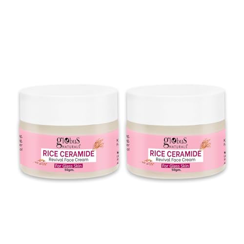 Image of Globus Natural Rice Ceramide Revival Face Cream, Enriched with Sunflower & Coffee, For Glass Skin, 50 gm (Pack of 2)