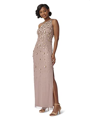 Adrianna Papell Women's One Shoulder Beaded Dress3