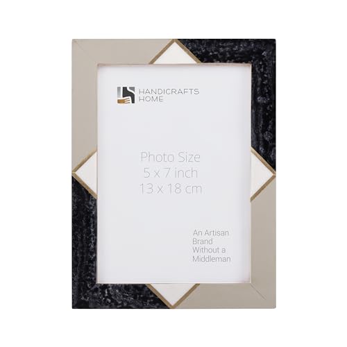 Handicrafts Home Marcos de fotos de 5 x 7 pulgadas, estilo vintage, para colgar en la pared y decoración de escritorio, marcos de fotos de granja, ideales para sala de estar, oficina y decoración del