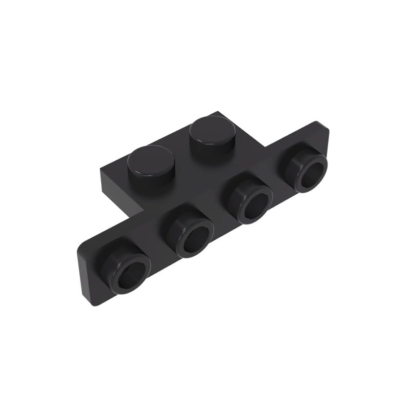 Gobricks 10201 Hinge Plate Bracket 1x2-1x4 [Rounded Corners] 50 Pieces GDS-638 Compatible with Lego Building Blocks Color:Black — image 1