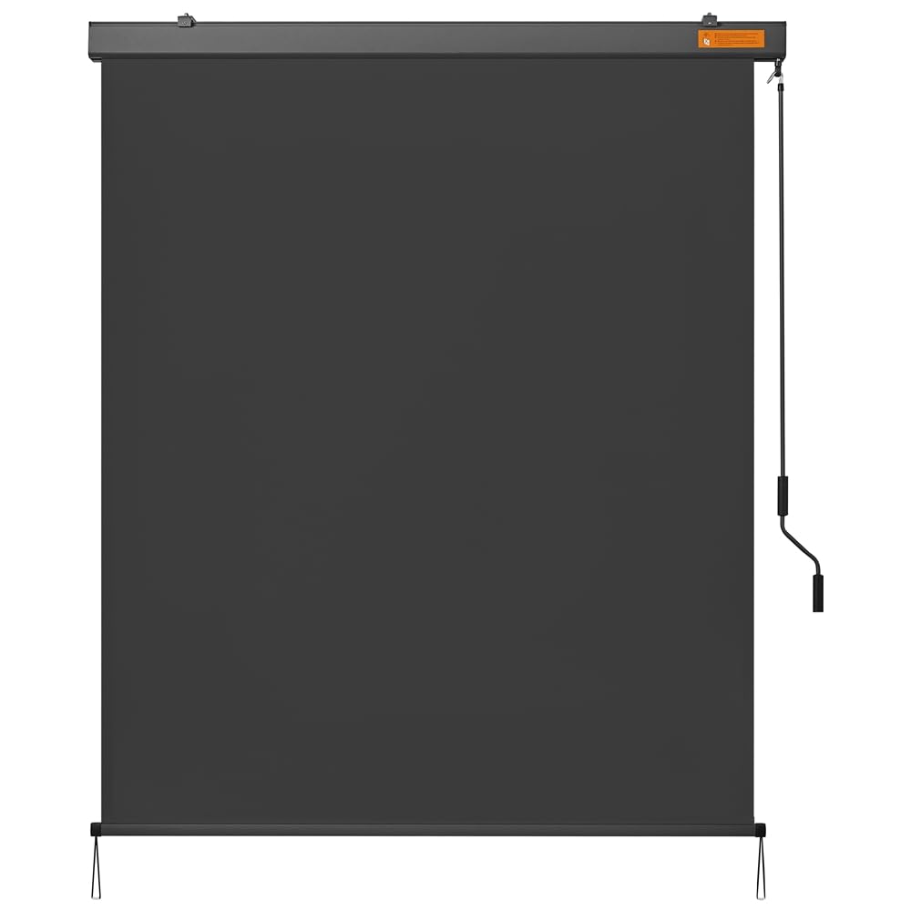 Yaheetech Store Enrouleur 250 × 160 cm Store Vertical Store Occultant avec Manivelle pour Protection Solaire Balcon Terrasse Restaurant Jardin Café Gris Foncé