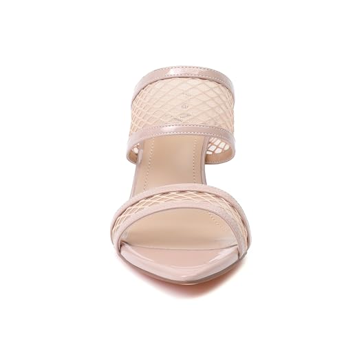Image of vivianly Clear Pointed Toe Heels Sandals Transparent Strap Stiletto High Heels Slip on Mules for Women