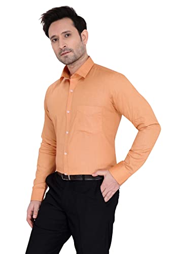 Image of Faubourg Cotton Blend 5377-5382 Men's Solid Plain Full Long Sleeve Slim Fit Formal Shirt