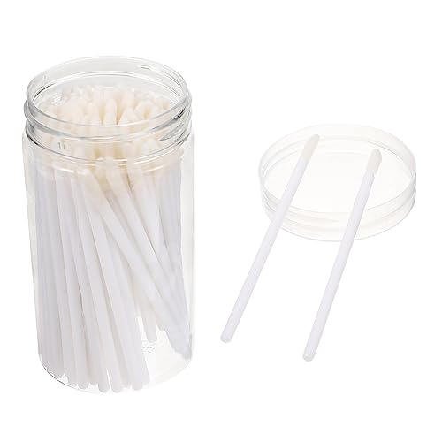 Mikinona 100pcs Plastic Lip Brush Makeup Tool Double Ended Lipstick Applicator Exfoliating Lip Brush