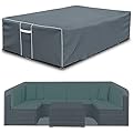 Gasadar Outdoor Furniture Cover Waterproof, Square Patio Sectional Cover,126"x126"x28", 600D Heavy Duty, Grey