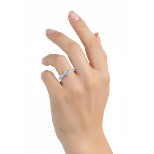 Image of 55Carat Choose Your Gemstone 925 Sterling Silver Infinity Twist Ring Crystal Heart Shape Side Stone Wedding Valentine Wear Promise Ring with Pave Setting for Women Size US 4 to 12
