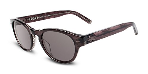 John Varvatos Men's V794 Round Plastic Sunglasses, Heather Grey, 49 Mm #TOP4