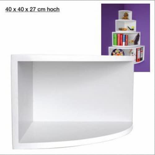 Eck-Regal, matt-weiß, 40 x 40 cm