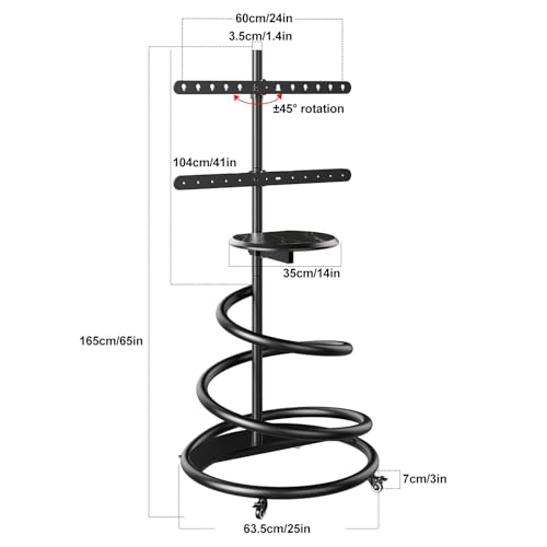 Soporte TV móvil para 37-75 pulgadas con inclinación 45° miniatura 2