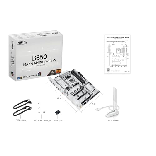 B850 MAX GAMING WIFI W, Scheda Madre AMD ATX, 8+2+1 Fasi di Alimentazione, Slot DDR5, PCIe 5.0 Ready, 3 slot M.2, WiFi 6E, Ethernet 2.5Gb, USB-A, USB-C, HDMI, BIOS Flashback e Aura Sync, Bianca - Scheda madre - Immagine 6