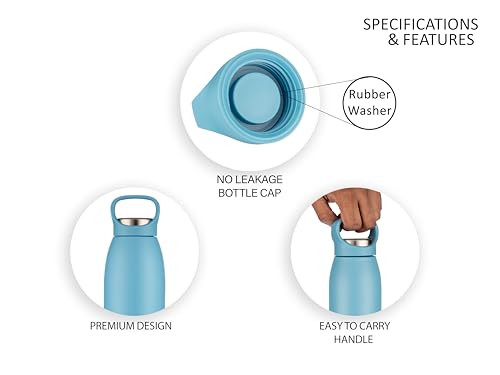 Image of Dublin Hiker 500 ML Stainless Steel Water Bottle, Vacuum Insulated Sports Bottle with Flip Lid, Leakproof Travel Flask (Cream)