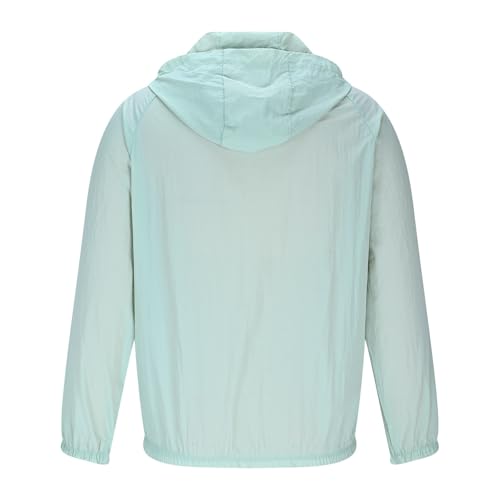 Men's UPF 50+ Sun Protection Hoodie Lightweight Drawstring Full Zip Solid Long Sleeve Hoodie Outdoor Summer Jackets3
