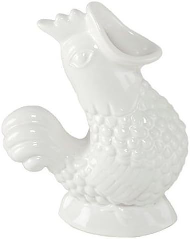 Wade Ceramics Gluggle Jug, White Rooster, Mini (3.5-inch)