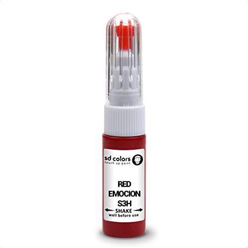 SD COLORS ROJO EMOCION S3H compatible con SEAT New Touch Up Paint Pen Kit de reparación de 7 ML SCRATCH CHIP CEPILLO CODE COLOR S3H ROJO EMOCION Cover