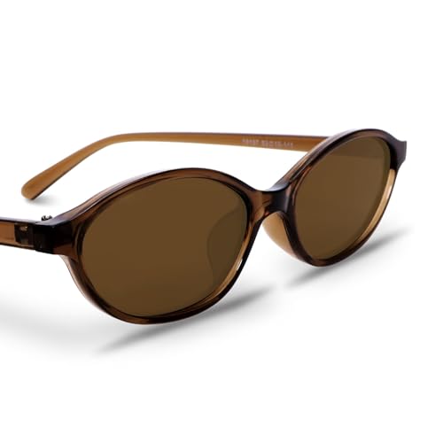 Paporich Retro Oval Sunglasses for Women Chic Cat Eye 90s Sunnies Lightweight Narrow Shades Trendy UV Protection Sun Glasses