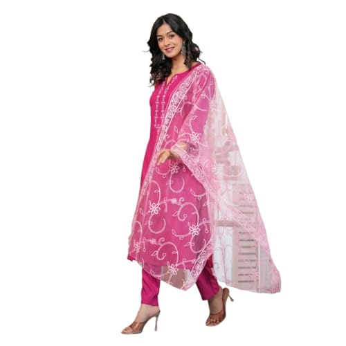 Women Kurta Palazzo Set with Dupatta | Kurti Pants Festive Dress Ready to Wear