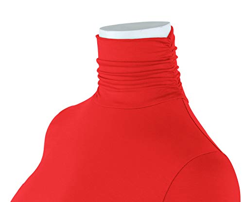 Image of AUHEGN Women's Long Sleeve Lightweight Turtleneck Top Slim Fit Pullover T-Shirt (S-XXL)