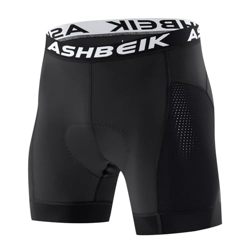 Black/White High - Elastic Leisure Cycling Underpants with 110-Density Compressed Sponge Cushion (US, Alpha, Small, Medium, Regular, Regular, M, Black)