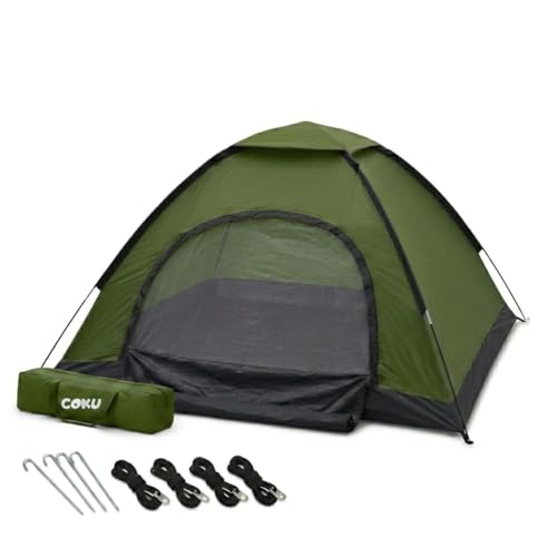 Image of Coku Camping Tent for 8 Persons, Lightweight Backpacking Dome Tent with Mosquito Net, Waterproof Outdoor Tent, Easy Setup for Camping, Hiking, Trekking, Picnic, Travel (8 Person Tent)