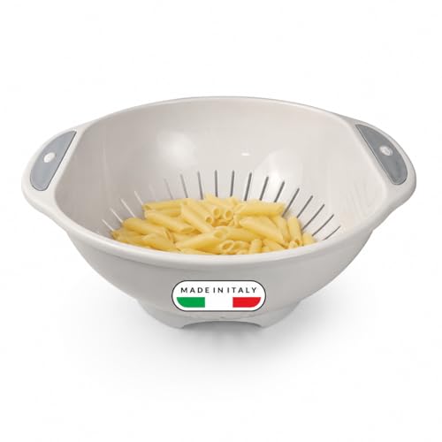 Snips Nudelsieb 28 cm Küchensieb und Seiher aus Kunststoff mit praktischen Griffen für Pasta Gemüse und Obst spülmaschinenfest Made in Italy