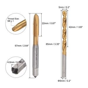 #US M6 x 1 Spiral Point Tap 5.0mm Drill Bit Set Titanium Plated Tool Set