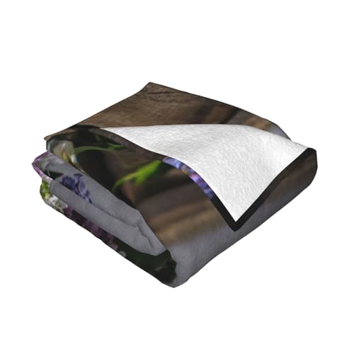 Couverture flanelle de qualité supérieure imprimé floral lilas durable