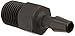 Eldon James A2-3BN Black Nylon Adapter Fitting, 1/8-27 NPT to 3/16" Hose Barb (Pack of 10)