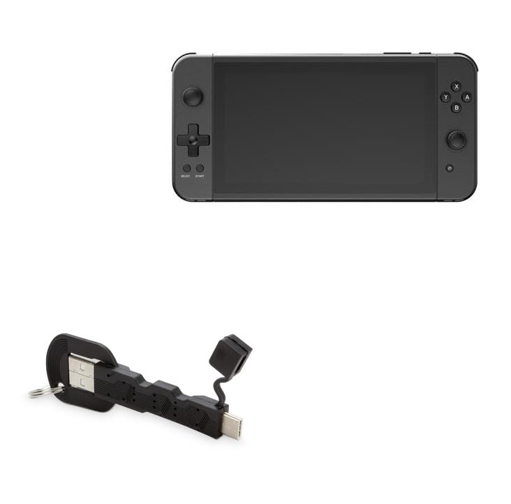 BoxWave Cable Compatible with CredevZone X70 (7 in) - USB Type-C Keychain Charger, Key Ring USB Type-C to Type-A 8 in USB Cable - Jet Black