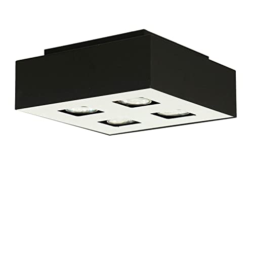 Lámpara de techo Bauhaus (B24 cm, L24 cm, 4 focos, en blanco...