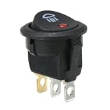 Interrupteur de feu antibrouillard rond rouge 12 V CC 20 A, bouton marche/arrêt, symbole de feu antibrouillard for voiture, camionnette, camionnette