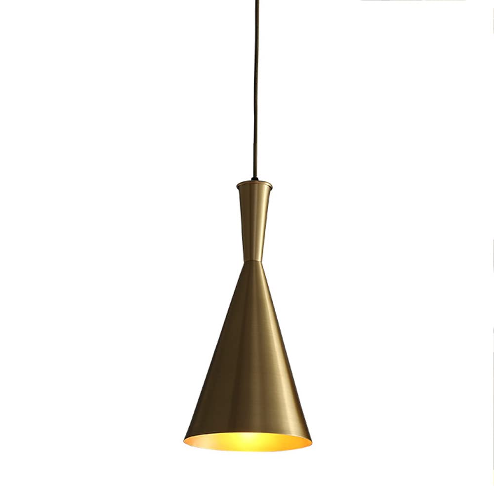 HXYSXHJUO Modern Gold Pendant Light In Brushed Brass Finish Adjustable Hanging For Flat And Slop Ceiling,copper Chandelier Droplight Kitchen Island,Dining Room,Barn