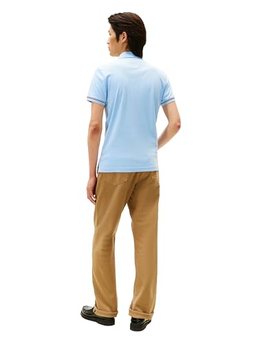 Image of Tommy Hilfiger Men's Short Sleeve Casual Polo Shirts in Slim Fit with Liquid Cotton and Cuff Designs