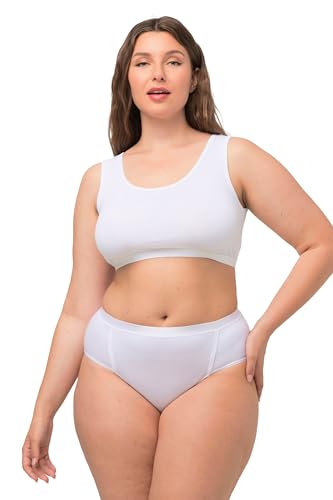 Ulla Popken Bustier, sin Cordones, Color Liso Sujetador para Camiseta, Blanco Nieve, 56-58 para Mujer