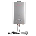 GASLAND 2.64GPM Tankless Water Heater Propane 10L, Outdoor Propane Camping Hot Water Heater, Overheating Protection, Easy to Install, Use for RV Cabin Barn Camping Boat, Silver, BE264S