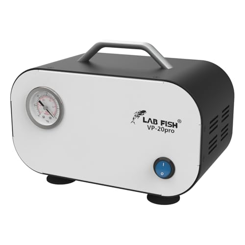 LAB FISH Lab Vacuum Filtration Pump Portable Oilless Diaphragm Pump 20L/min Adjustable Pressure W/Rubber Tube,110V-220V